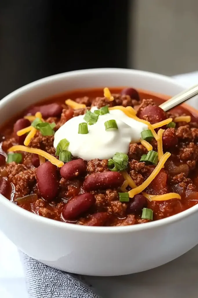 Colorful Steak and Beef Chili with Corn and Cilantro