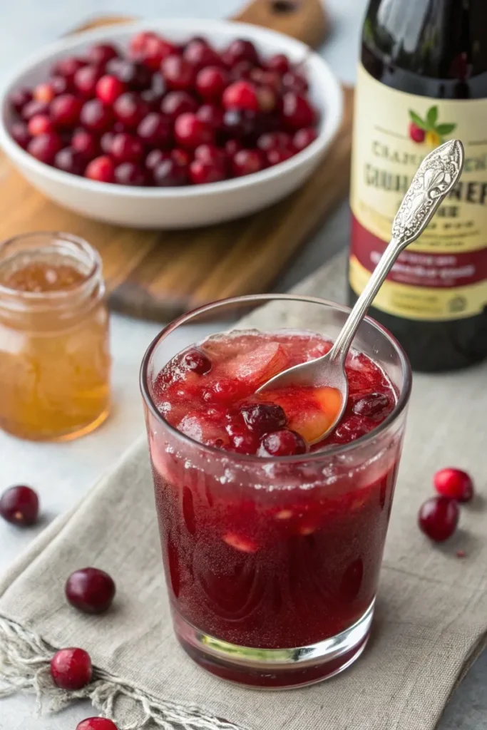 Brazilian Mounjaro drink with cranberry juice and psyllium husk