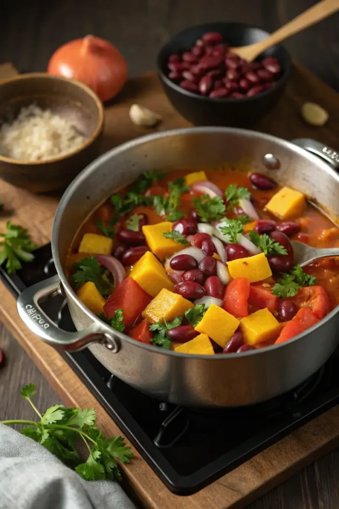 Cooking Squash and Kidney Beans