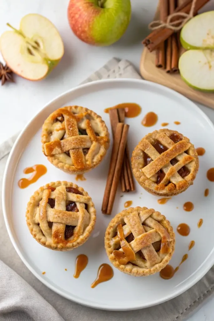 Mini Origami Apple Pies with decorative designs