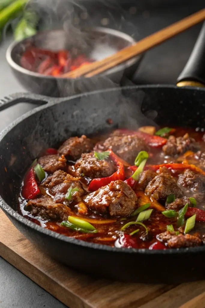 Cooking Ground Beef with Mongolian Sauce