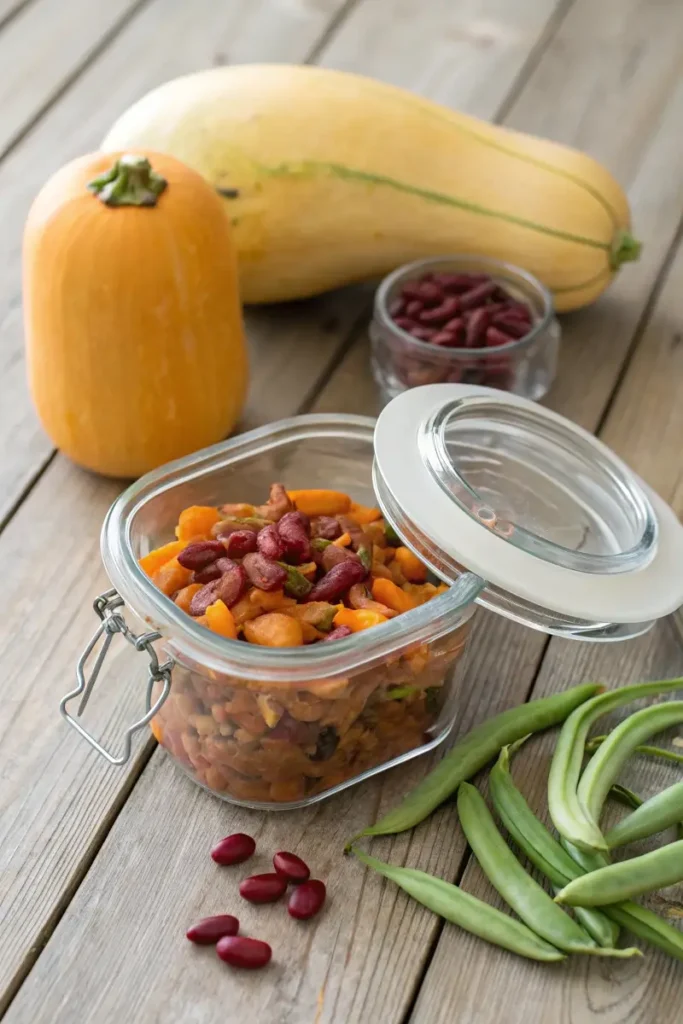 Storing Leftover Squash and Kidney Beans