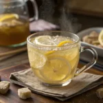 Crystallized Ginger Lemon Tea in a Glass Cup