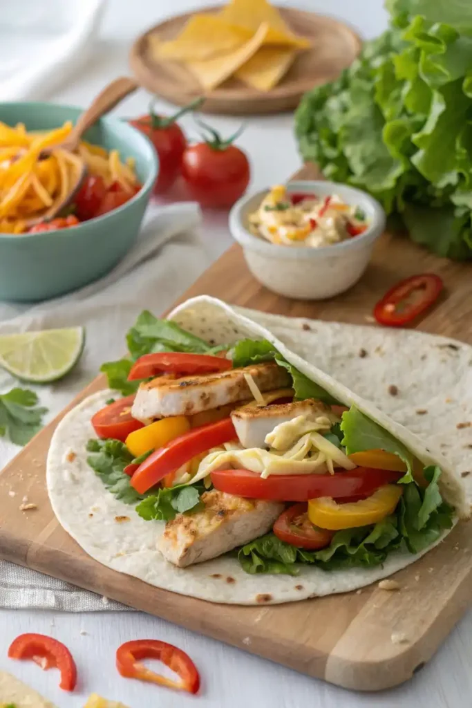 Fresh Vegetables for Cheesy Garlic Chicken Wraps