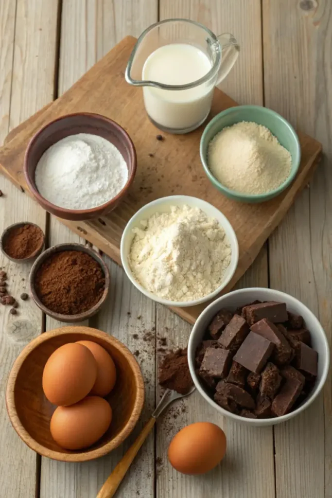 Gluten free cake ingredients on a table