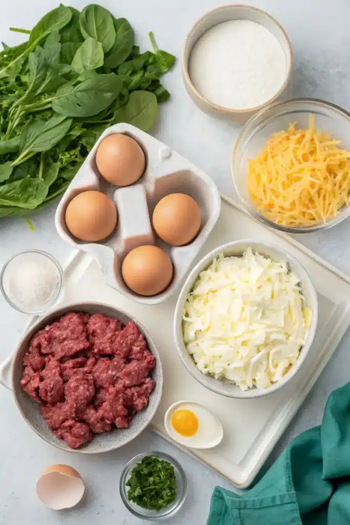 Ingredients for Keto Cottage Cheese Egg Bake