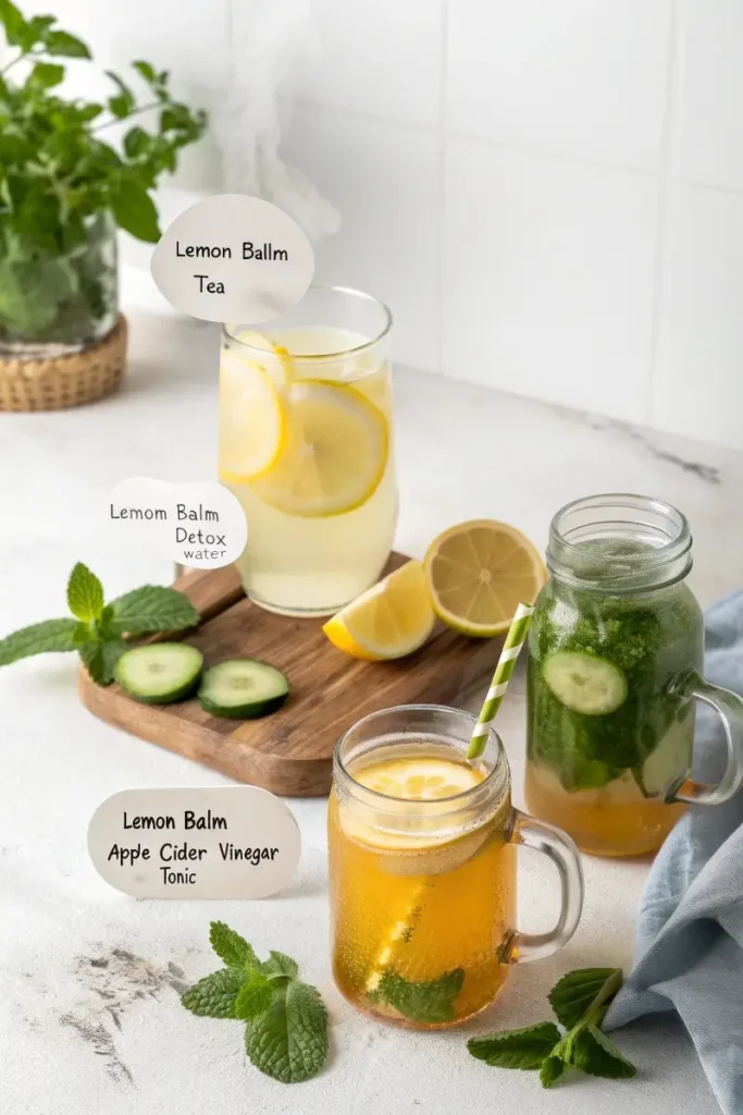 Different variations of lemon balm drink for weight loss