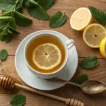 Lemon balm drink for weight loss with fresh lemon and honey