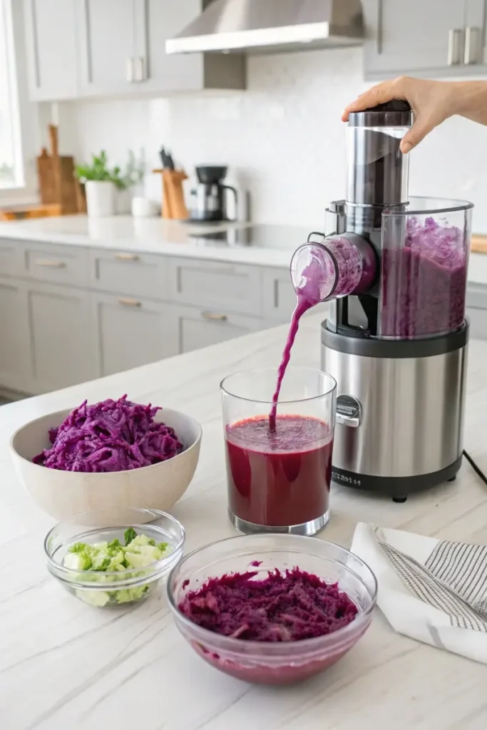 How to make purple cabbage juice step by step.