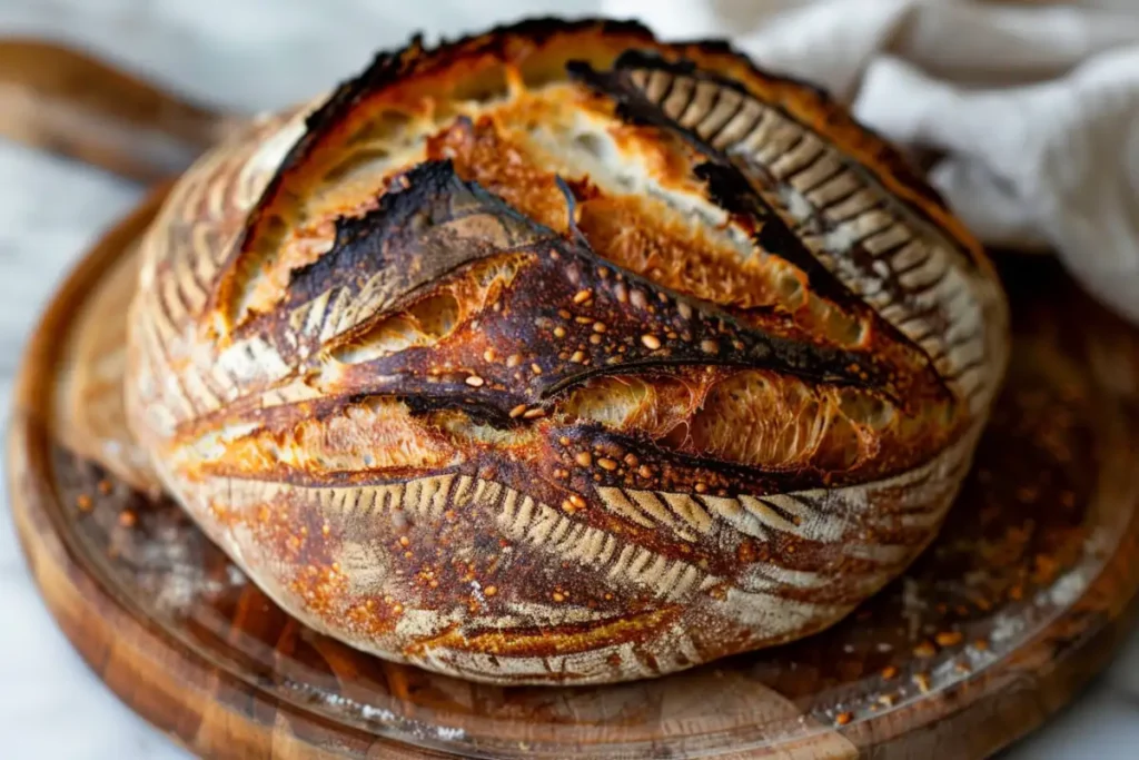 Freshly baked organic gluten-free sourdough bread