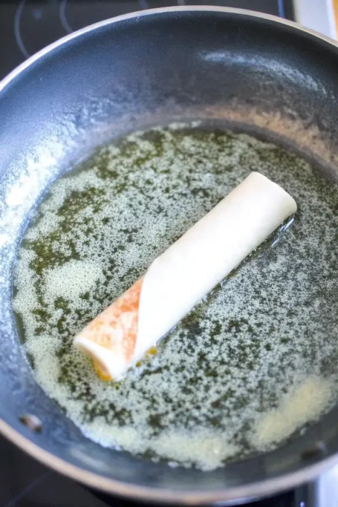 Pan-frying keto cream cheese roll ups in butter