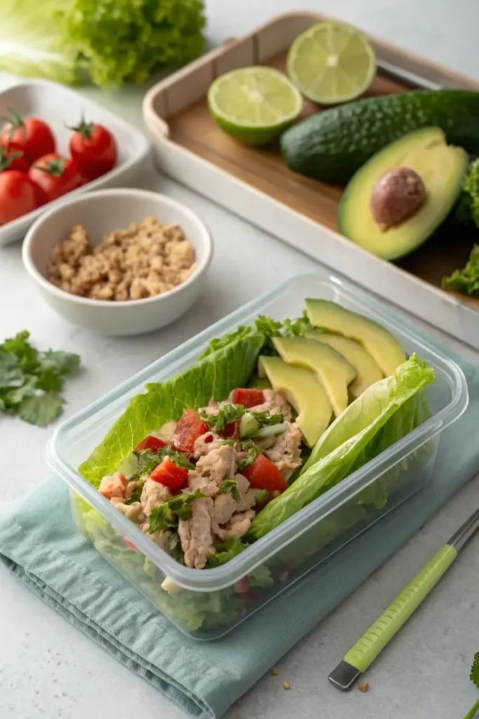 Meal prep for tuna lettuce wraps